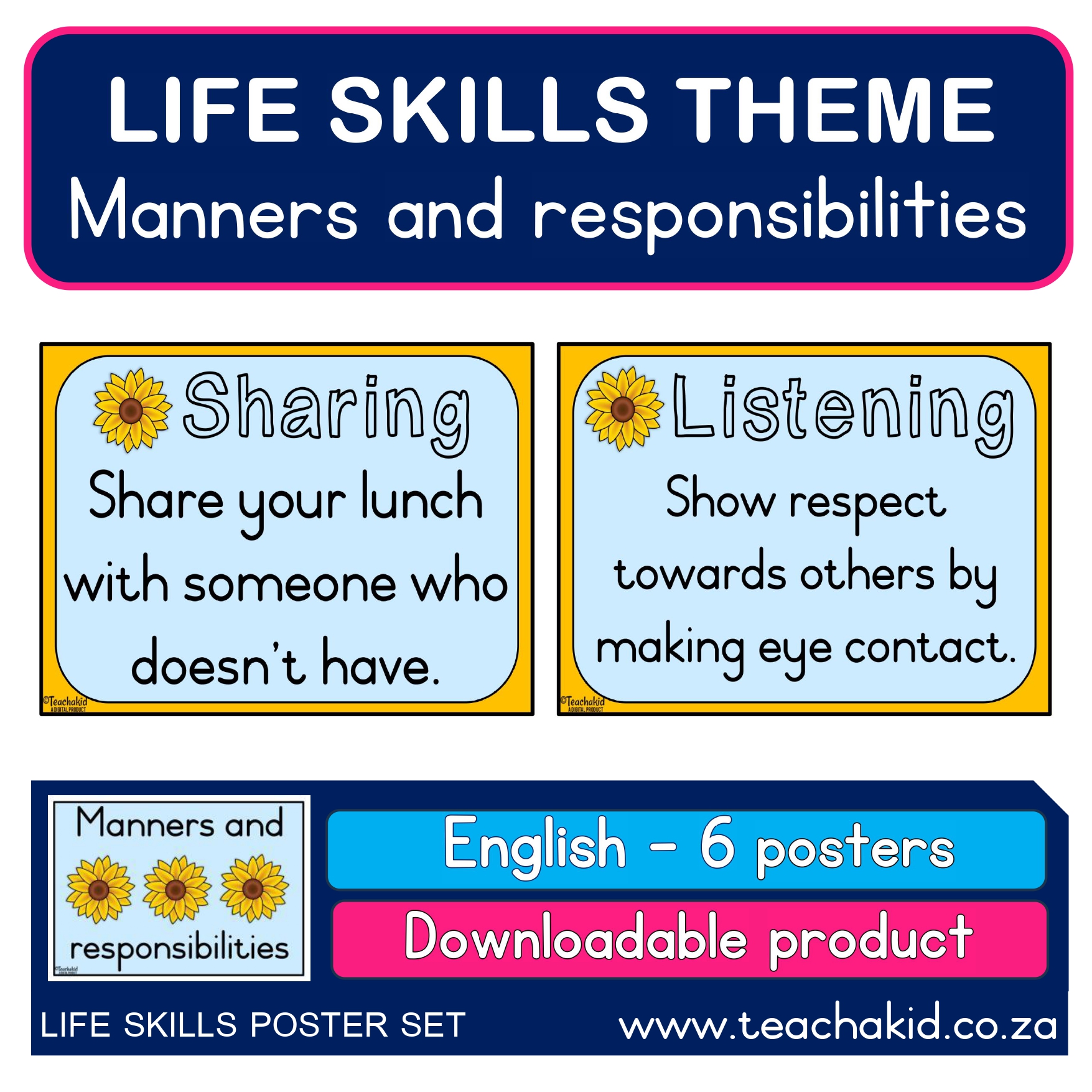 Life Skills posters Manners and responsibilities (PDF) - Teachakid