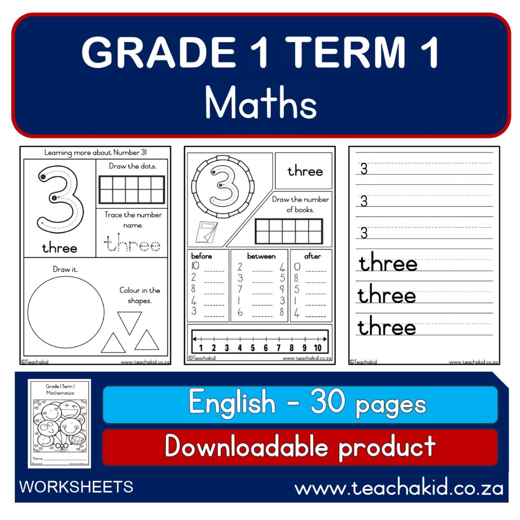 Grade 1 Term 1 Maths (PDF) - Teachakid